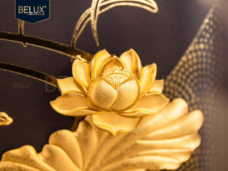 Tranh Niên Niên Hữu Dư Dát Vàng 24k 39x30cm